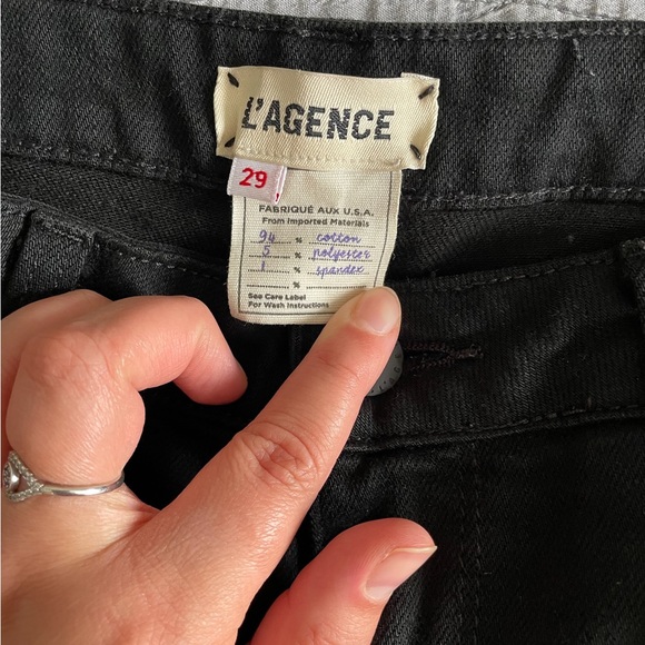 L’AGENCE Black High Rise Bell Bottom Flare Jeans Size 29 - Picture 5 of 7